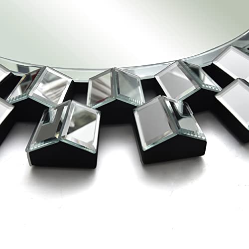 Jacuko Round Wall Mirror Decorative - 31.5 Inches Sunburst Large Accent Wall Mirror For Home Office #TOP2