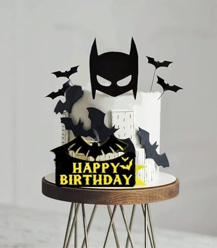 Superhero Cake Topper Bat Cake Decor - Happy Birthday Decorations...