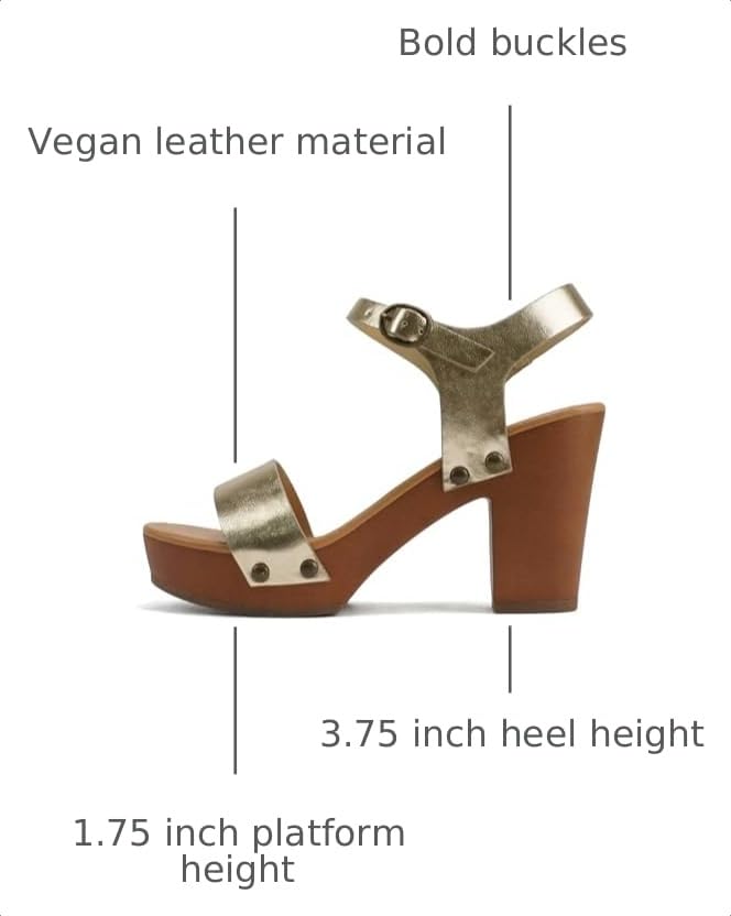 Image of Soda CHIVAS ~ Women's Bold Buckles Studded Wedge Sandal