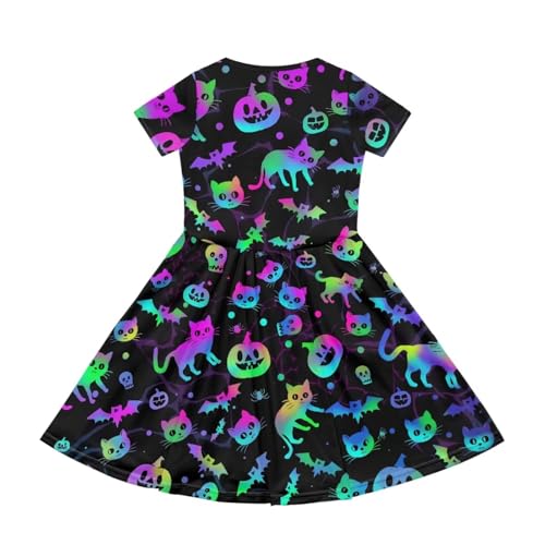 Image of Short Sleeve Dress for Girls with Pockets Cute Toddler Girl Clothes Summer 2-12