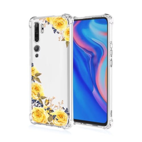 ATISIJIE Funda para Xiaomi Mi Note 10,para Niñas y Mujeres,Diseño de Florales Flores a Prueba de Golpe Transparente Funda para Xiaomi Mi Note 10-A53