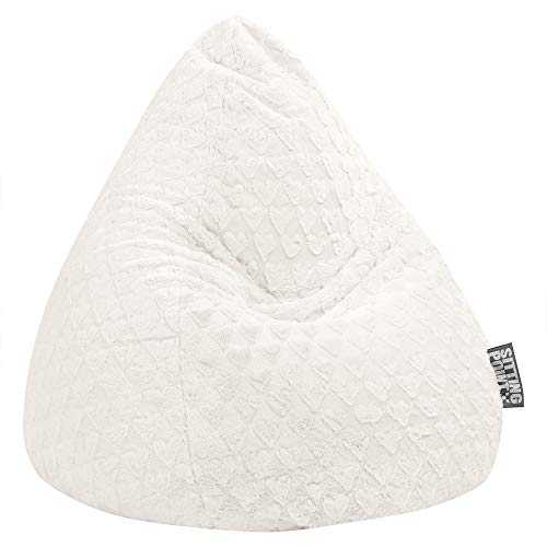 Sitting Point Pouf Fluffy Hearts Blanc L, ca. 120L