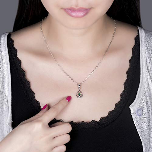 Collier émeraude de laboratoire 0,5 ct et argent sterling d'exception - 4