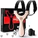 HITX® Zwille Steinschleuder Profi für Jagd - Slingshot Schleuder für Jede Handgröße - Katapult mit starkem Gummiband - Schleuder Zwille mit 100 Stahlkugeln und Bundle Set