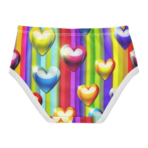 Fancy Girls Underwear Toddlers 2t Cotton Girl Panties Cute Colorful Glossy Hearts Red Rainbow Briefs Underpants2