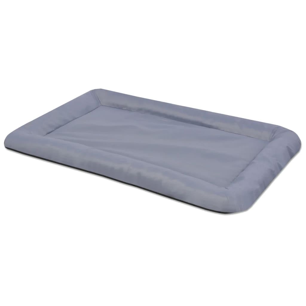 Cama para perros tamaño M gris, tela Oxford impermeable con revestimiento de poliuretano, 55 x 35 cm, cojín antideslizante para perros con funda suave, ideal para salón, coche, viaje