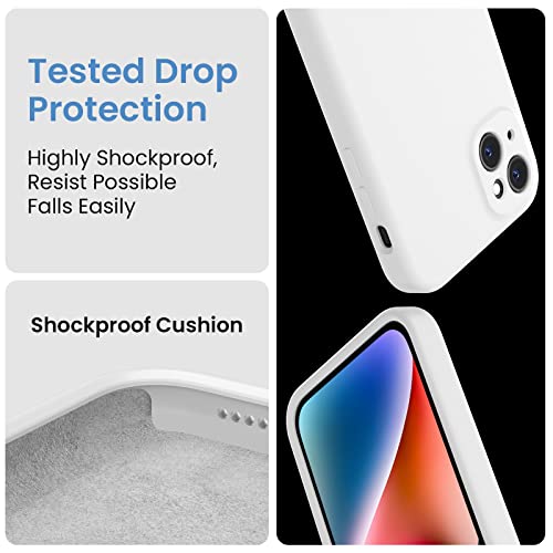 Image of FireNova Designed for iPhone 13 Case, Silicone Upgraded [Camera Protection] Phone Case, Soft Anti-Scratch Microfiber Lining Inside, 6.1 inch, White