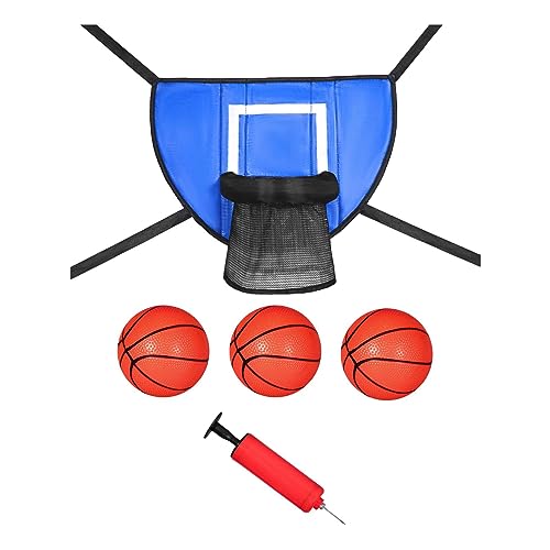 Aro de baloncesto mini infantil con bomba de aire y tablero universal azul de 5 piezas