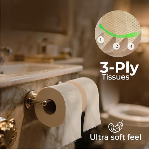 Image of IMECO Bamboo Toilet Tissue Rolls 1920 Pulls (160 Pulls x 12 Rolls) | 3 Ply Unbleached Toilet Paper Roll | 100% Bamboo | Soft & Highly Absorbent Tissues | Eco-Friendly & Hypoallergenic