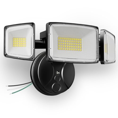 Onforu 100W 11000LM Flood Lights Outdoor Brightness Security LED Flood Lights with 3 Adjustable Heads Switch Controlled IP65 Waterproof 6500K Outside Exterior Flood Light for Yard Garage Eave Patio