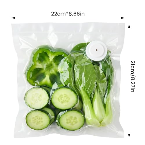 Image of Reusable Vacuum Sealer Bags, Food Storage Bags Compatible with Compact Manual Handheld Vacuum, Food Saver Vacuum Sealer Bags for Freezing, Meal & Organizing (21 * 22cm-30)