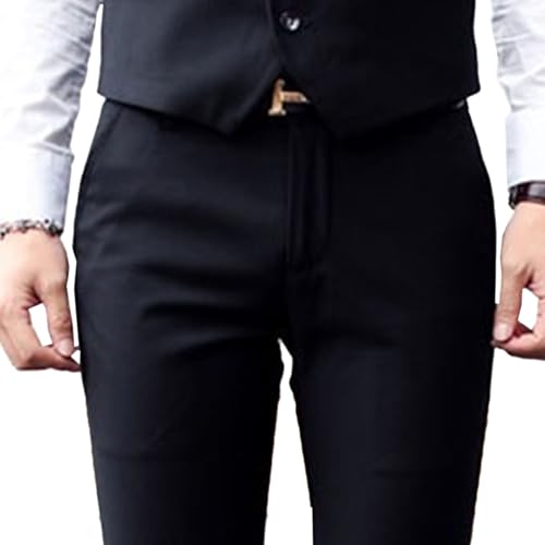 Men's Stretch Dress Pants Slim Fit Skinny Suit Pants Classic Fit Flat Front Waist Dress Pants4
