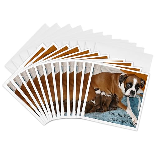 Cartes de vœux maman boxer tendresse familiale lot de 12 cartes 3dRose