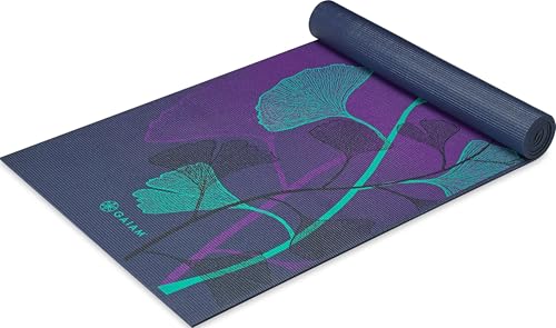 Image of Gaiam Premium Yoga Mat, 6mm Thick Print Mat | Premium 6mm thick cushioning for joint support. Non-slip print design for yoga, Pilates & floor workouts.