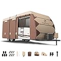 VINPATIO Oxford Fabric Travel Trailer RV Cover, Toy Hauler Cover Fits 24'-27' RV Heavy Duty 300D Ripstop Anti-UV Waterproof Windproof Camper Cover with Tongue Jack Cover, Extra Windproof Ropes