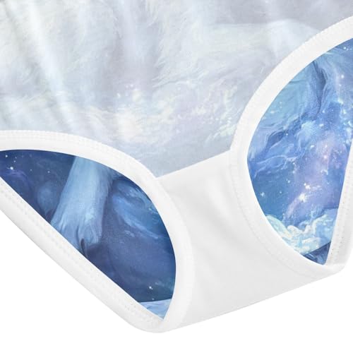 Galaxy Wolf Blue Toddler Girls Panties, Cotton Girls Underwear, 2T–8 Years4
