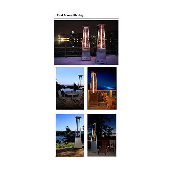 Outdoor patio propane space heater 48000 btu pyramid propane heater outdoor heater portable heater patio heater propane wwheels protective cover avenlur stainless steel  urban country home decor