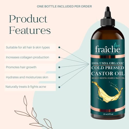 Image of Organic Castor Oil + Filled Mascara Tube - Cold Pressed Hair Growth Oil for Eyelashes and Eyebrows