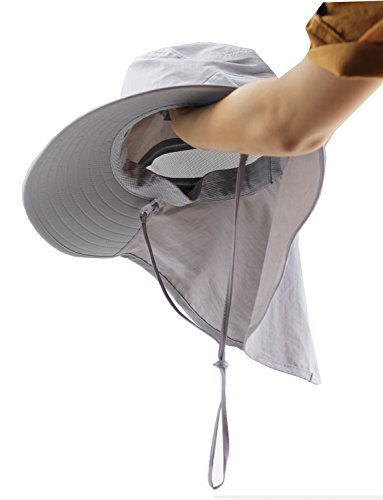 Child Sun Protection Cap Wide Brim Hat With Neck Flap Upf 50+ Kids (3T-7T) #TOP2
