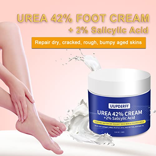Urea Cream 42 Percent For Feet With 2% Salicylic Acid 5.64 Oz - Remover Hand Cream Foot Cream For Dry Cracked Dead Feet Hands Heels Elbows Nails Knees - Repairs Softens Moisturizes Exfoliates #TOP1