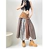 Women High Waisted Plaid Midi Skirts Patchwork Lon... #2
