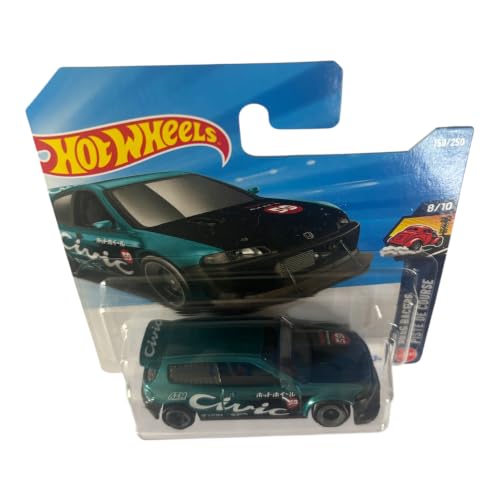 Image of Hot Wheels Honda Civic Custom [Teal] Drag Racers 8 /10, 159 /250-1:64 Scale Diecast Toy Vehicle