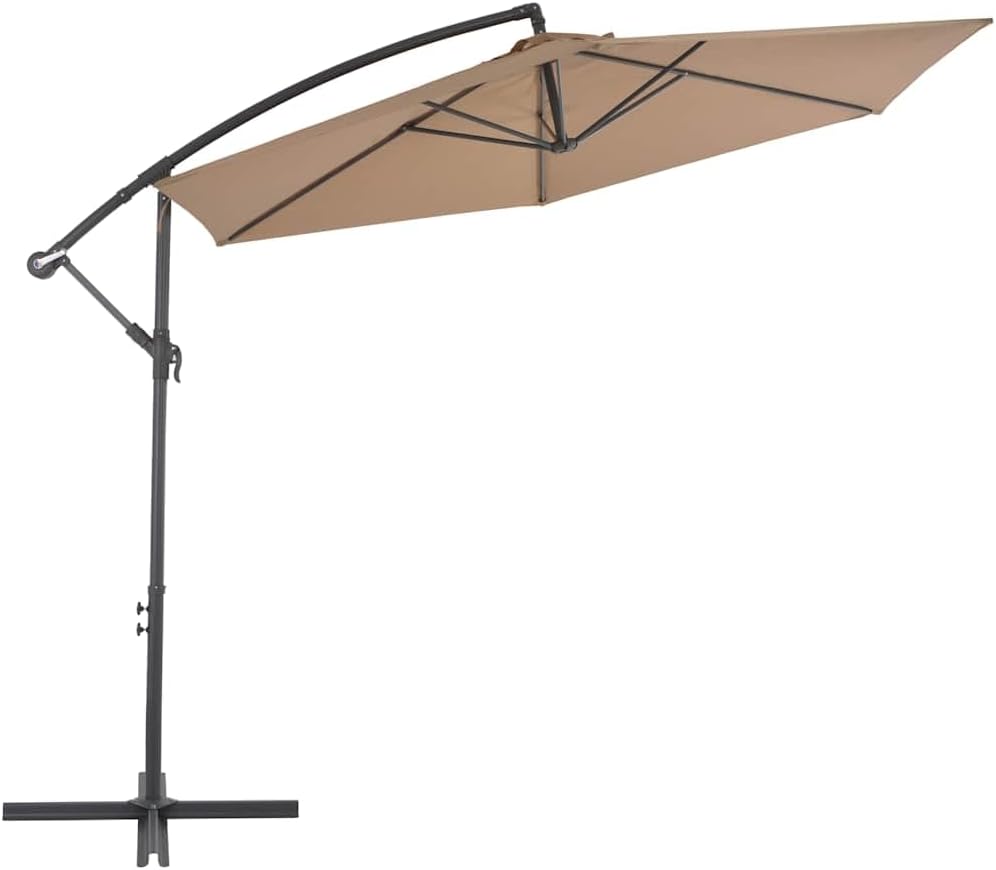 Cantilever Garden Parasol Bordeaux Red Polyester Metal Large 118.1 Inch Tiltable Outdoor Umbrella with UV-Resistant Fabric and Sturdy Cross Base for Patio Shade