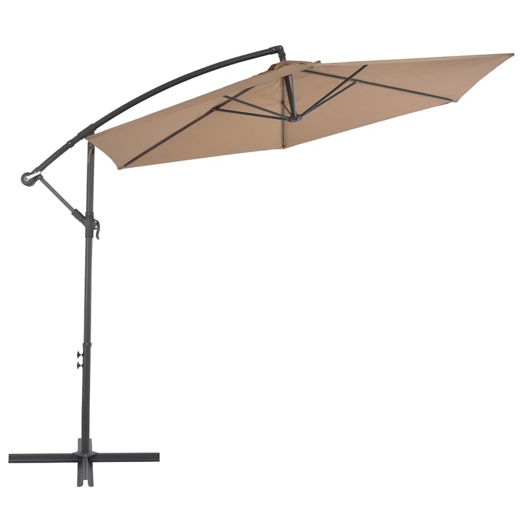 Parasol przeciwsłoneczny z aluminiowym masztem 300 cm, bordowy, ochrona przed promieniowaniem UV, mechanizm korbowy, funkcja przechylania, stopka krzyżowa zapewnia stabilność, do ogrodu, na