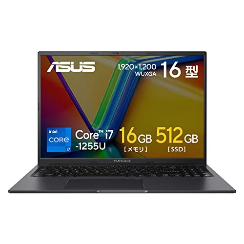 ASUS m[gp\R Vivobook 16X 16C` 12 Core i7-1255U 16GB SSD512GB WPS Office Windows11 obe[쓮8.8 Type-CdΉ d1.76kg wF
