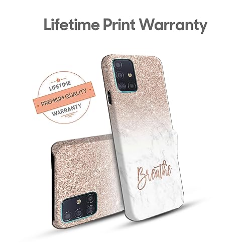 Image of COLORflow Back Cover Compatible with Samsung Galaxy A71 | (Best for Girls) Quotes (Breathe) Marble | Designer Printed Hard CASE Bumper Back Cover