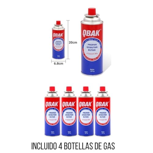 Mi dekor - Cocina Portatil, 4 Botella Incluidas, Cocina De Gas Portatil, Cocina 2 en 1, Disponible Uso Butano, Estufa Camping, Ligero y Fácil de usar, Maletín De Almacenamiento - imagen 8