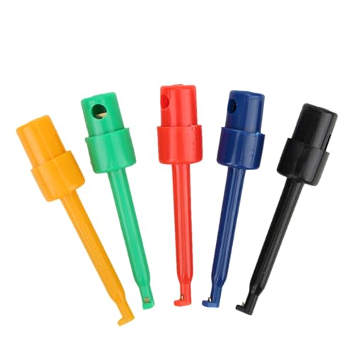 Image of 20Pcs Test Hooks Clips Multimeter Colorful Test Grabber Probe, Large Spring Hook Clip for Electronic Components Testing