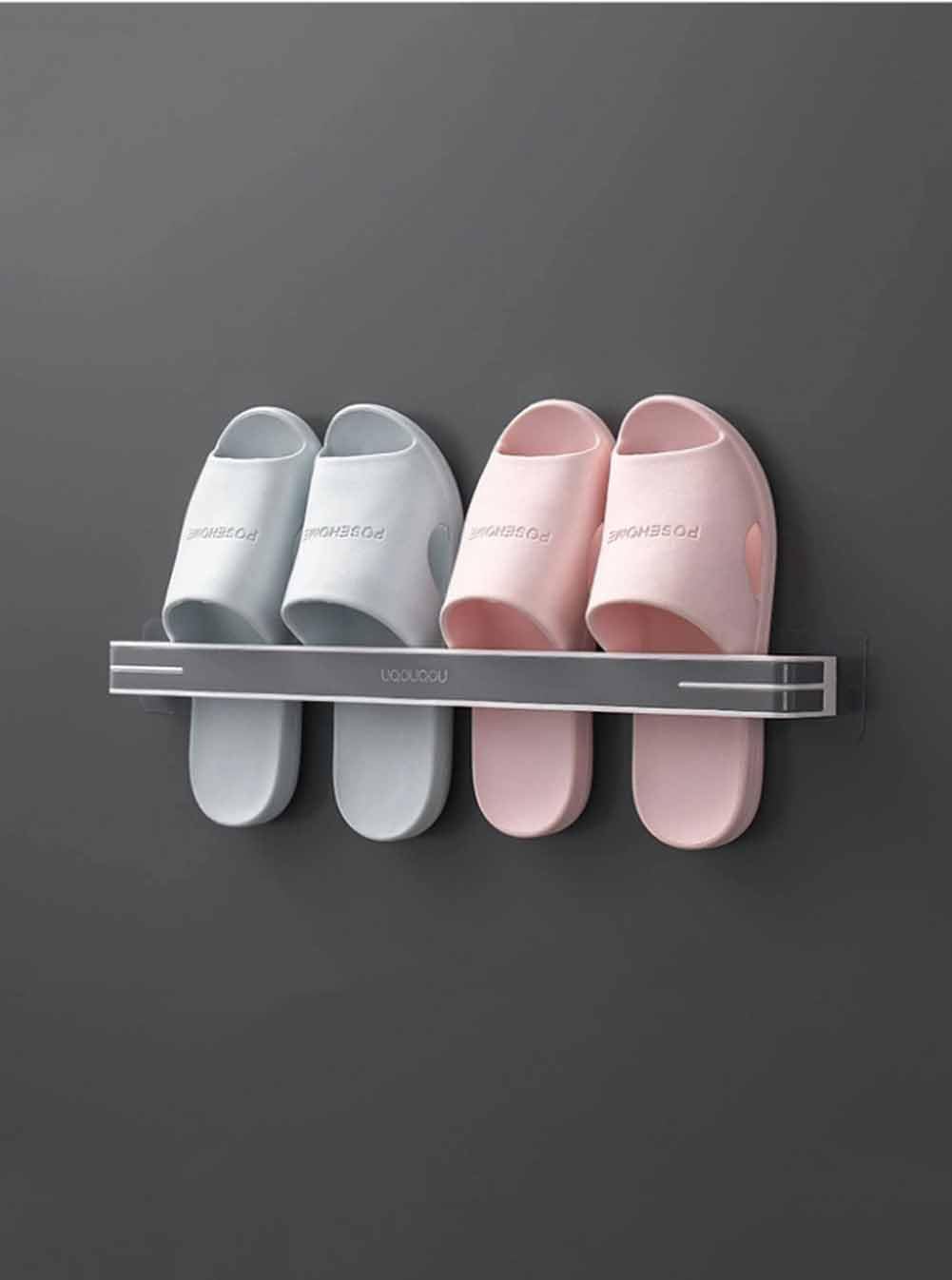 Plastic Shoe Rack for Home, Chappal Slipper Sandals Stand, Wall Mounted Shoe Hanger Holder Rack Space Saving Shoe Organizer for Home Bathroom (Large)-image-47