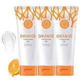 3PCS Orange Exfoliating Gel Scrub Face Body Skin,Orange Exfoliating Gel,Natural Orange Peeling Face Scrub Cream,Deep Cleansing Moisturizing Facial Scrub For All Skin Types