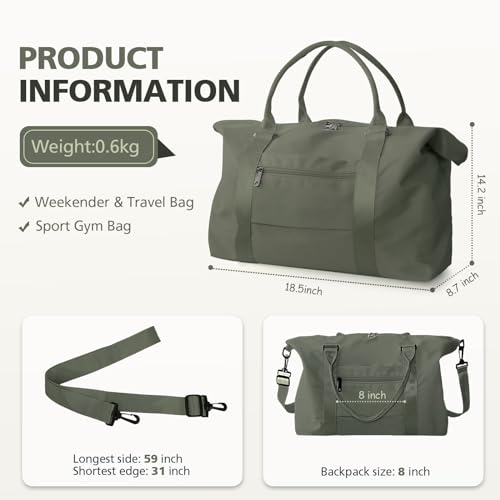 Image of Travel Duffle Bag, Waterproof Weekender Bag Carry On Tote Bags for Women, Travel Essentials Sport Gym Bag for Men, Hospital Bag for Labor and Delivery, Overnight Bag Luggage Bag with Trolley Sleeve