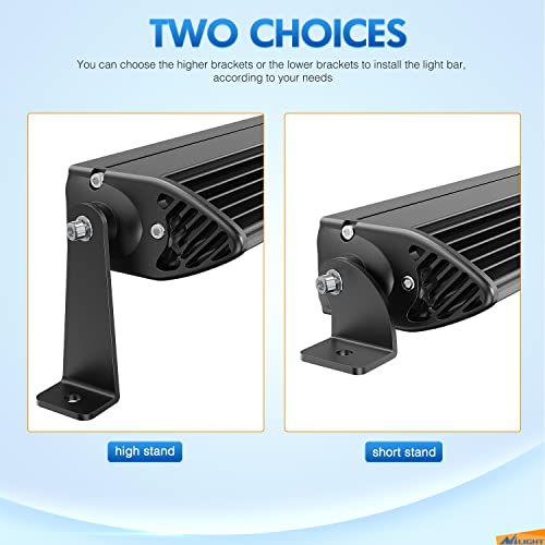 Image of Nilight 2PCS Universal Side-Mounted Brackets Adjustable Compatible with Straight or Curved Led Light Bar, 2 Years Warranty,Black