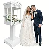 ZLPOWER Audio Guest Book Stand Phone Booth for Wedding Party Leave a Message Video Phone Wedding Decoration Telephone Booth Box Audio Guestbook Stand White Recording Table