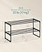 SONGMICS Shoe Rack, 2-Tier Shoe Organizer, Metal Storage Shelf, Upright or Upside Down, for 6-9 Pairs, Stackable, for Entryway, 11.8 x 26.8 x 13.2 Inches, Black ULSA202B01
