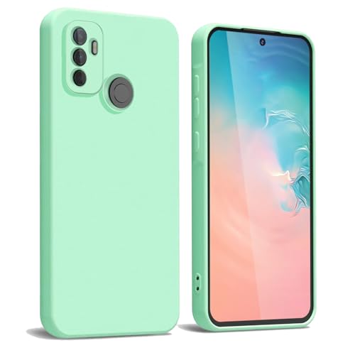 WBWONE Funda para Samsung Galaxy A32 4G, Suave TPU Silicona Carcasa con Forro de Tela Protectora Antigolpes Caso Resistente a los Arañazos - Verde Claro