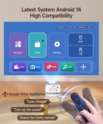 Miniatura 7 de Magcubic Mini Proyector 4k, Proyector Portátil Compatible Con 8k Con Wifi 6, Bt 5.4, 260 Ansi, Autofoco Y Corrección Trapezoidal Automática Para Home Cinema, Oficina Y Camping