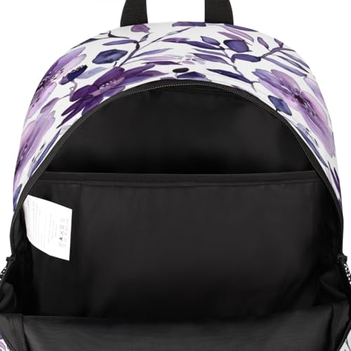 Flower Purple Laptop Backpack for Women Men, 18.3 Inch Large Computer Backpacks Fashion Teacher Nurse Bag Casual Daypack for Work Travel3