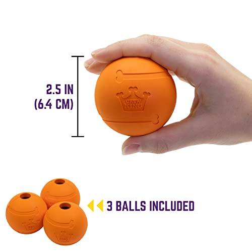 Chew King Dog 2.5 Inch Bacon Flavor Rubber Balls 3 Pack Large Breeds #TOP1