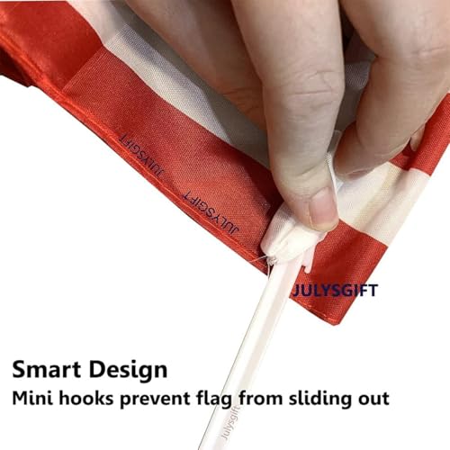 Image of US American Patriotic Car Window Clip USA Flag 17 inch x 12 inch (12 Counts)