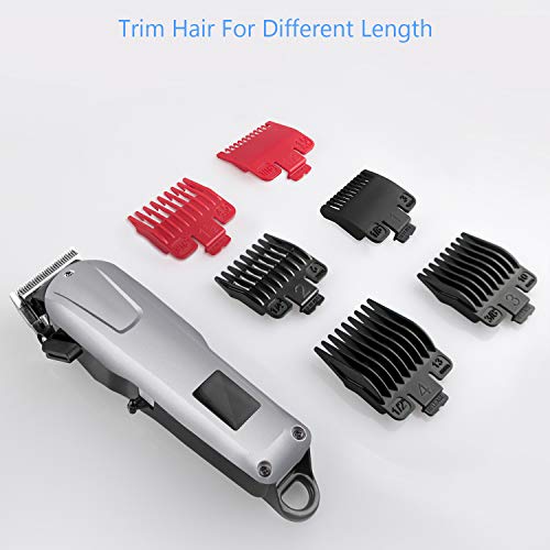 Cordless Hair Clippers for Men SUPRENT, Professional Hair Cutting Kit with 2000mAh Lithium Ion, Stainless steel Blade, Hair Trimmer with Lock-In Length (Silver)