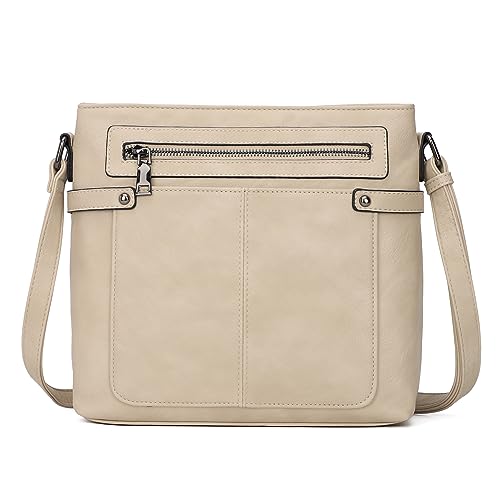 KouLi Buir Crossbody Purses for Women PU Leather Shoulder Bags Multi Pocket Cross Over Bag