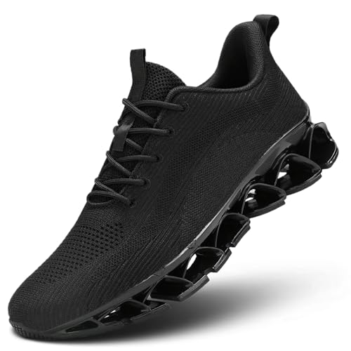 Mens Running Walking Shoes Casual Sport Athletic Fashion Sneakers Lace up Blade Non Slip Breathable Mesh