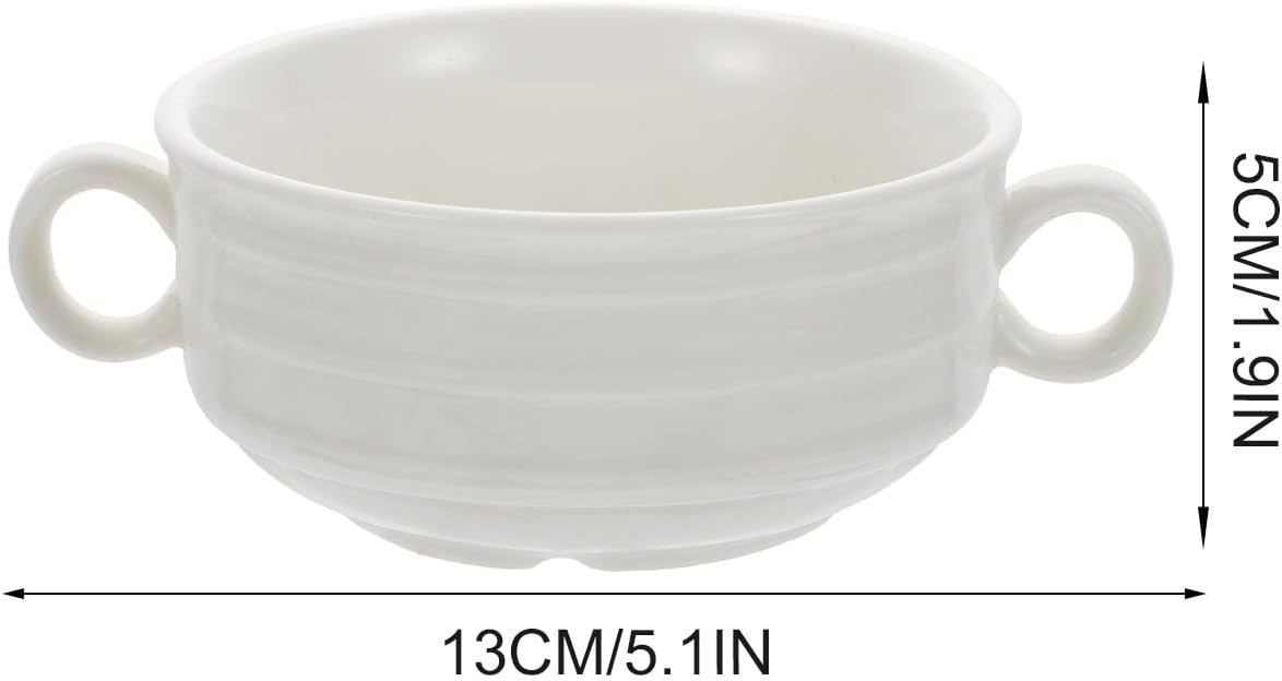 PATKAW Ceramic Bowl Halloween Stewing Bowl with Lid White Heat-resistant