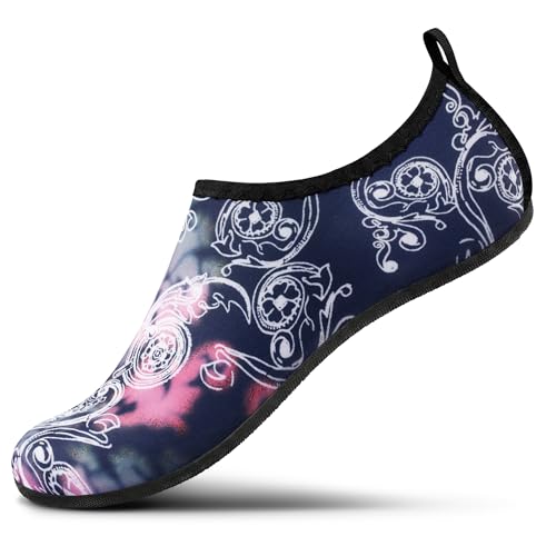 Image of SEEKWAY Water Shoes Women Men Adult Quick-Dry Aqua Socks Barefoot Non Slip for Beach Swim River Pool Lake surf Black SK002(U)