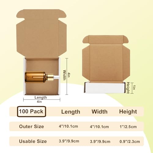 Image of WIFTREY 100 Pcs 4X4X1 inches Small Shipping Boxes, White Corrugated Cardboard Box for Packaging Small Business, Moving, Literature Mailer
