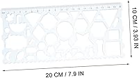 Vista 2 de 3pcs Geométrico Papelería Herramienta de Dibujo Geométrico Plantilla Regla Geométrica Regla